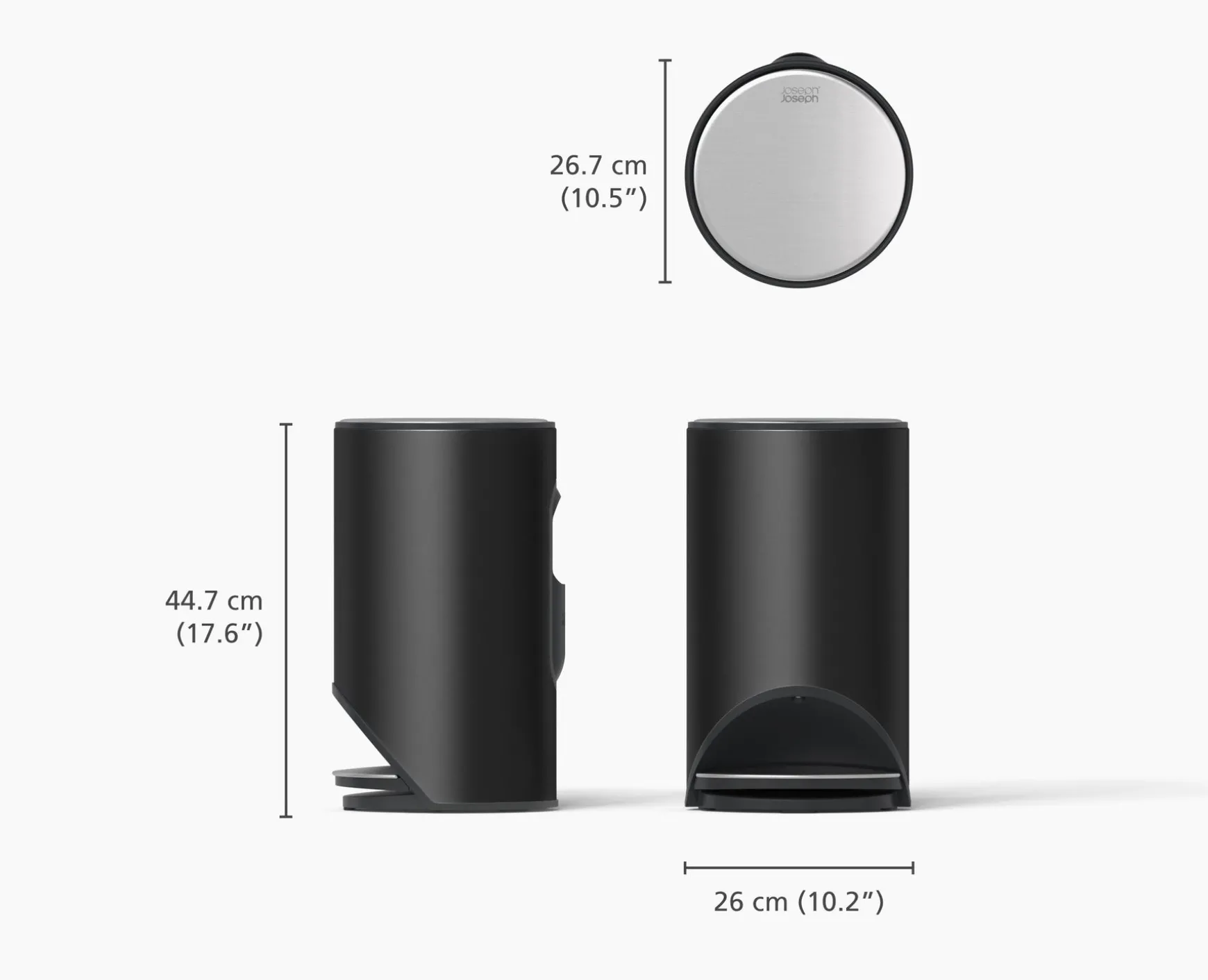 Joseph Joseph Arc™ 10L Easy-push Matt Pedal Trash Can- Trash Cans