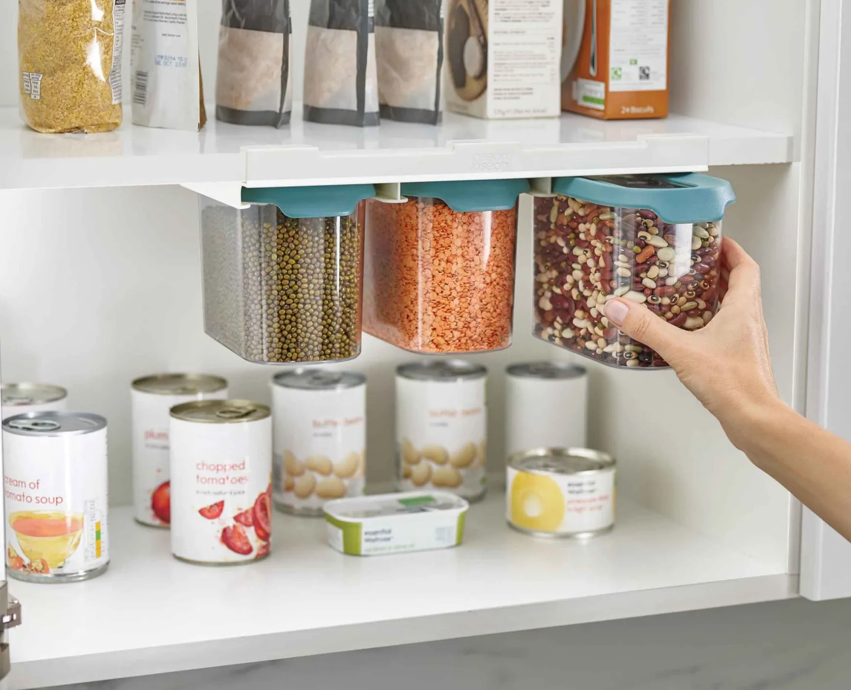 Joseph Joseph CupboardStore™ Under-shelf Storage 1.3L Container Set- Pantry Organization