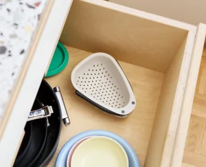 Joseph Joseph Droplet Mini White Colander with Folding Handle- Colanders & Strainers