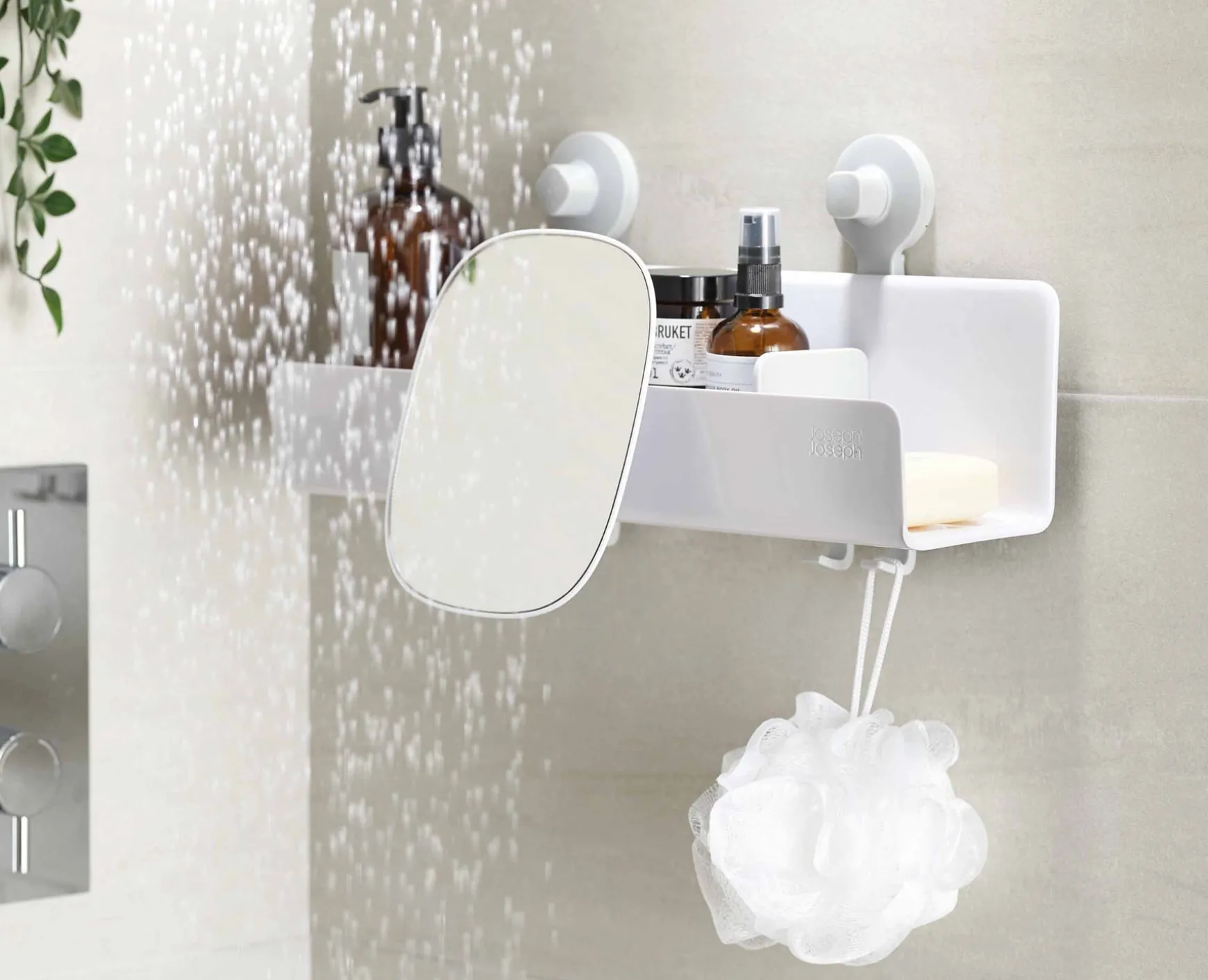 Joseph Joseph EasyStore™ Large Shower Shelf with Removable Mirror- Shower Shelves & Squeegees
