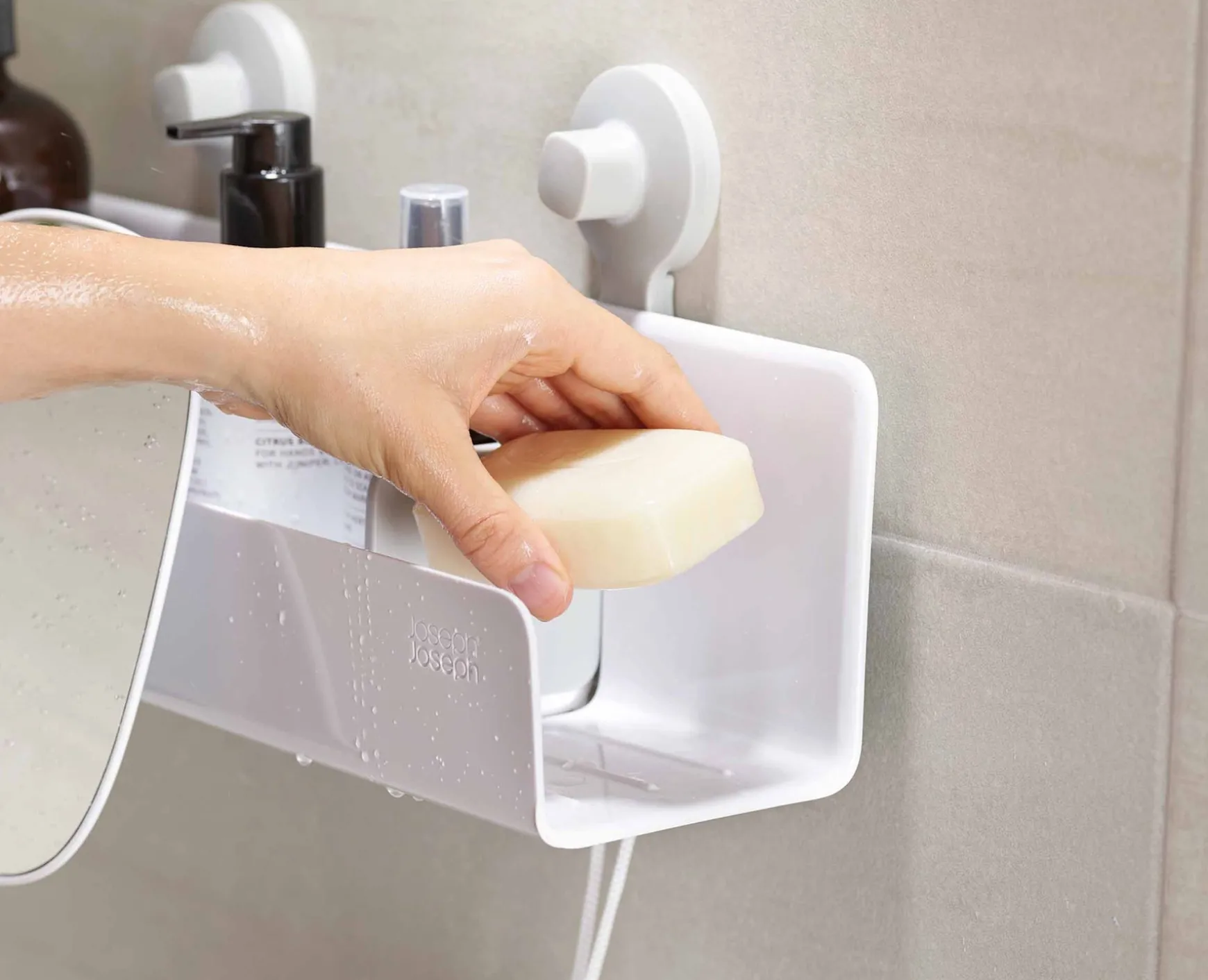 Joseph Joseph EasyStore™ Large Shower Shelf with Removable Mirror- Shower Shelves & Squeegees