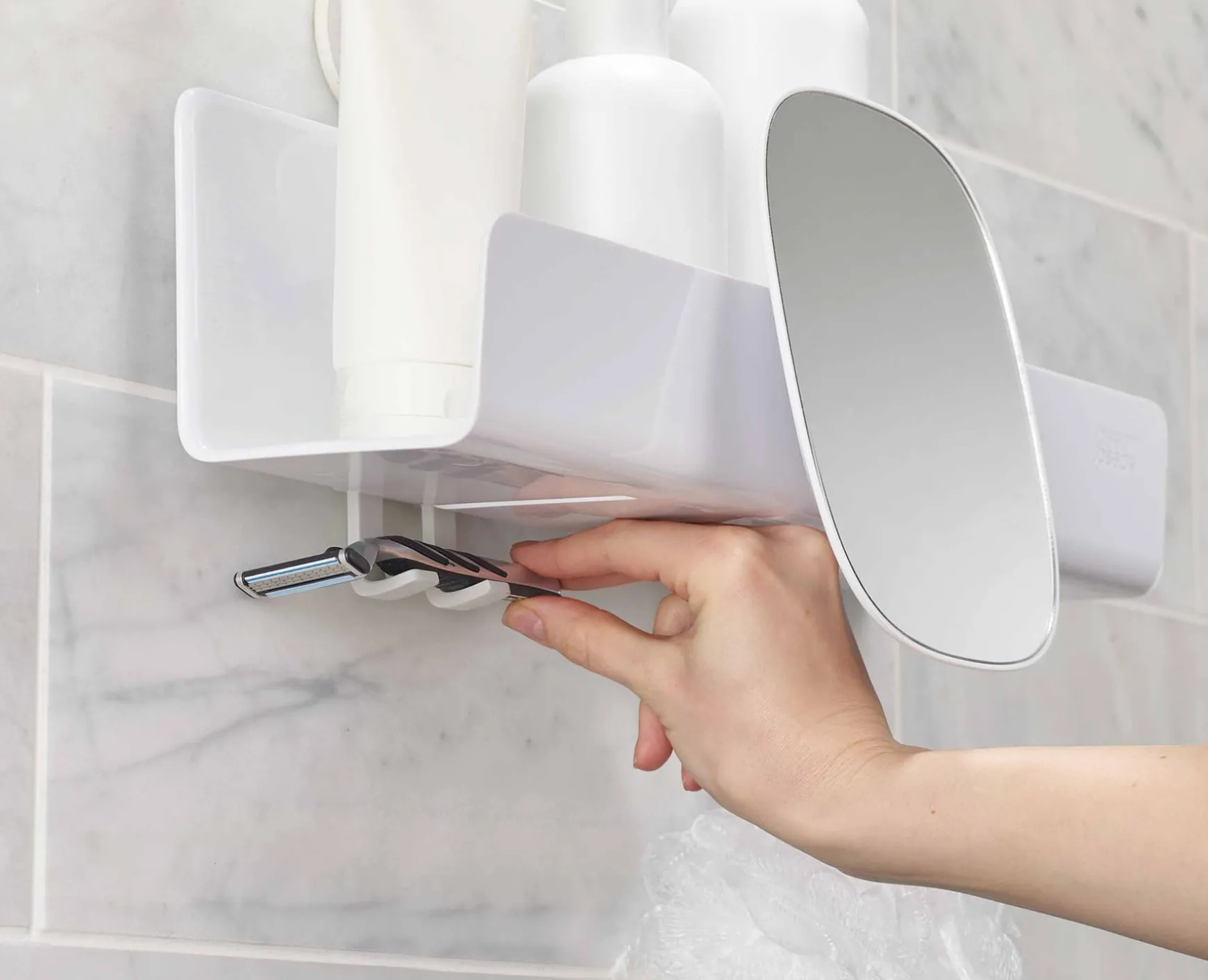 Joseph Joseph EasyStore™ Large Shower Shelf with Removable Mirror- Shower Shelves & Squeegees