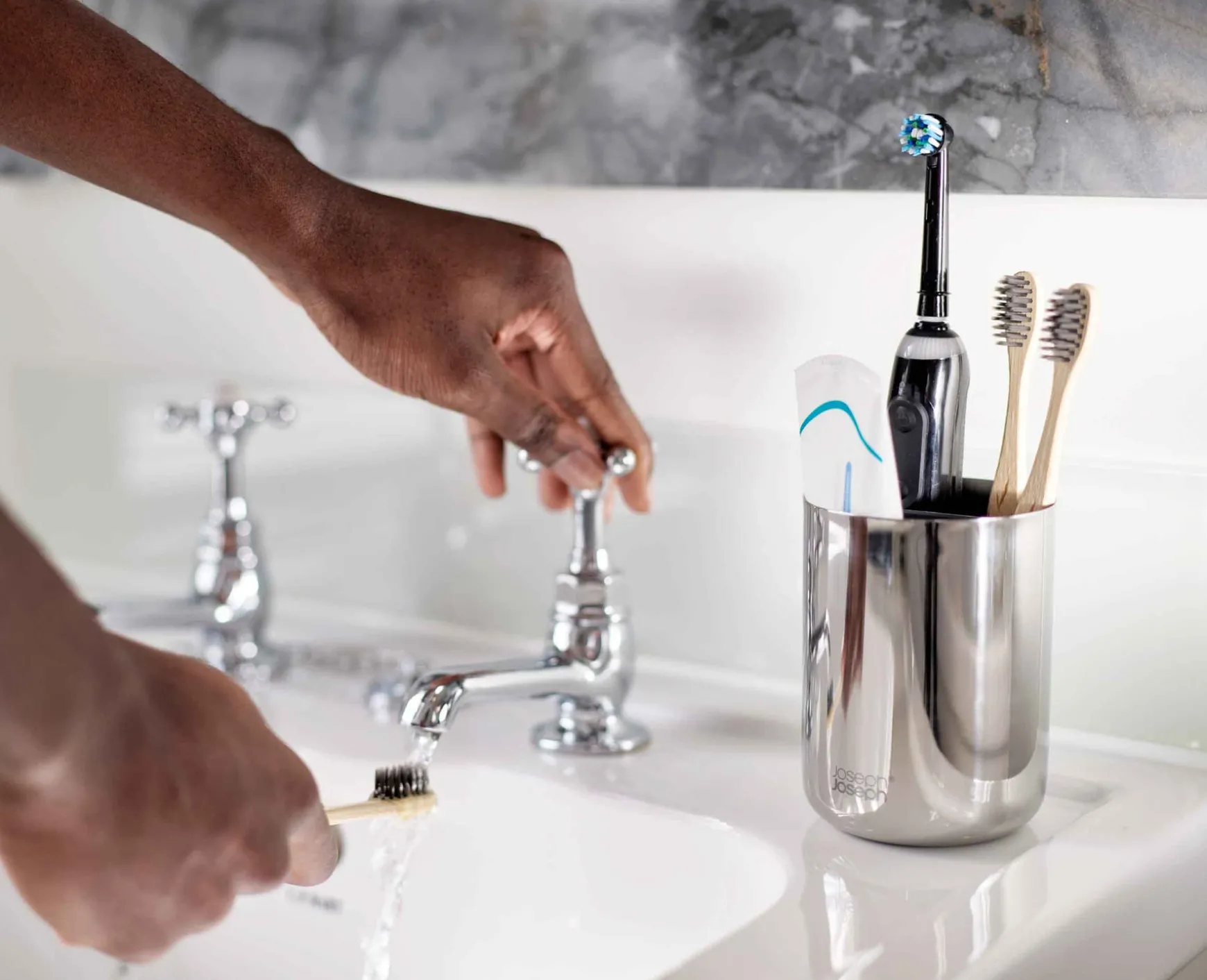 Joseph Joseph EasyStore™ Luxe Toothbrush Caddy- Toothbrush Holders