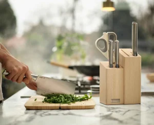Joseph Joseph Elevate™ Fusion 5-piece Knife & Scissor Set with wood Block- Knives, Knife Sets & Scissors