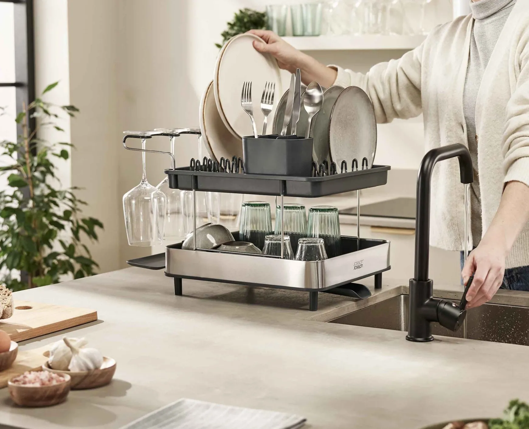 Joseph Joseph Excel™ 2-Tier Dish Rack- Dish Racks & Drainers