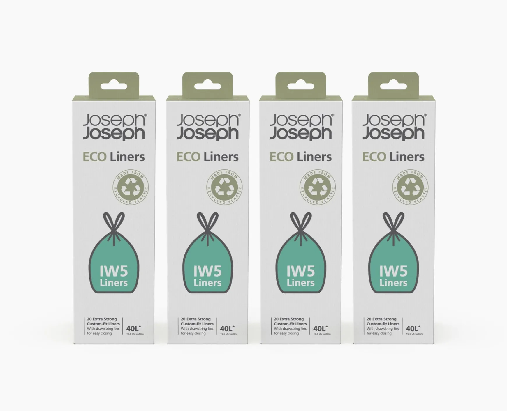 Joseph Joseph IW5 40L Recycled Trash Bags - 4 pack- Trash Bags & Filters