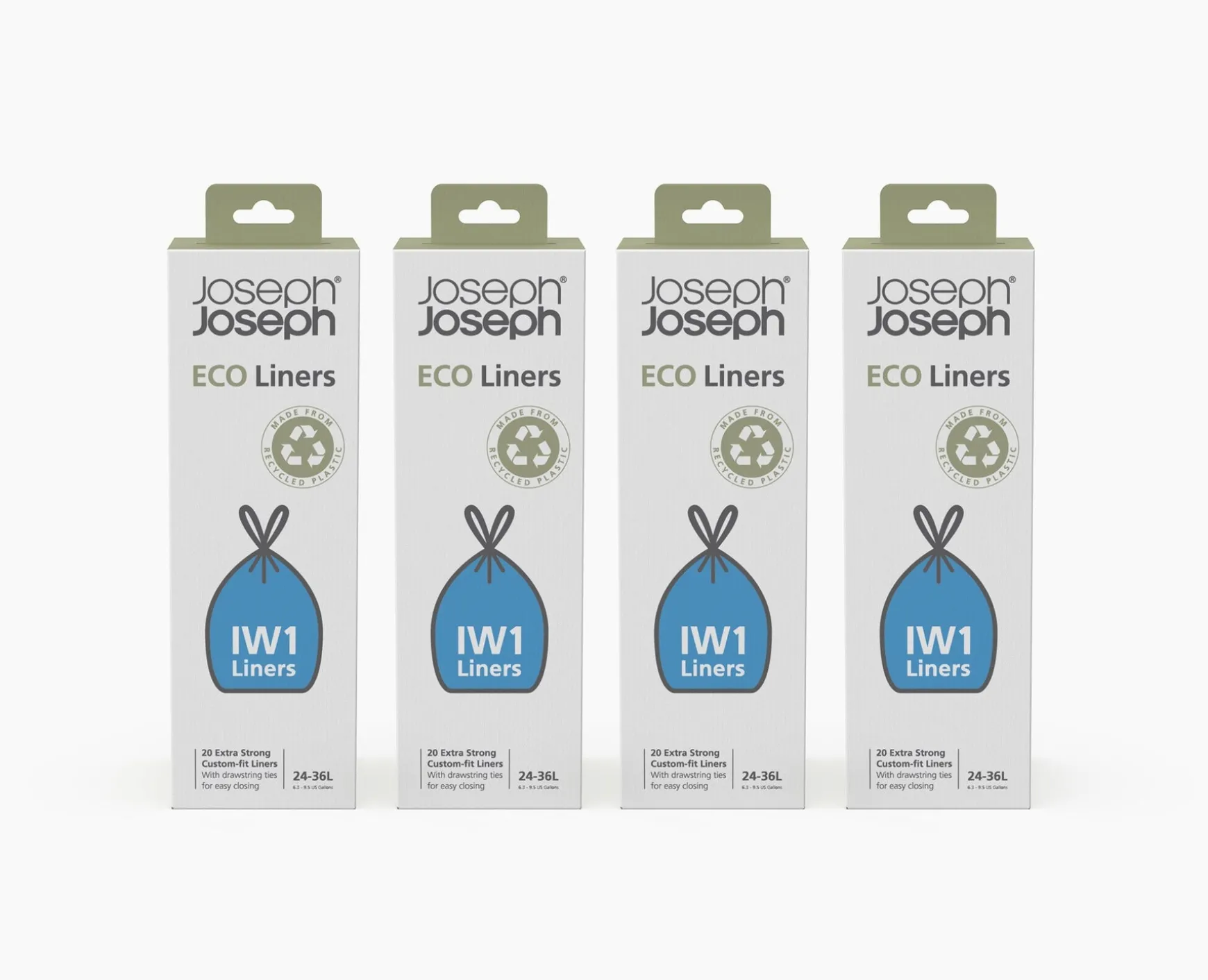 Joseph Joseph IW1 24-36L Recycled Trash Bags - 4 pack- Trash Bags & Filters