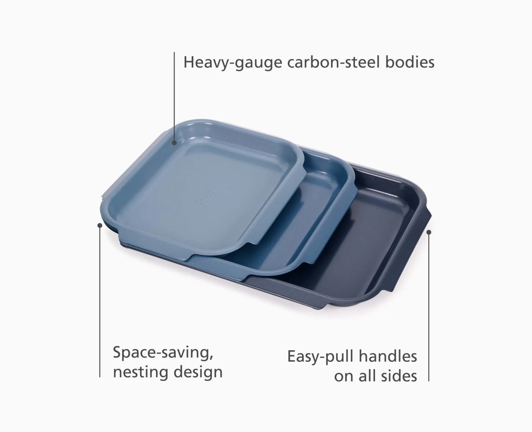 Joseph Joseph Nest™ Bake Non-Stick 3-piece Baking Pan Set- Baking Equipment