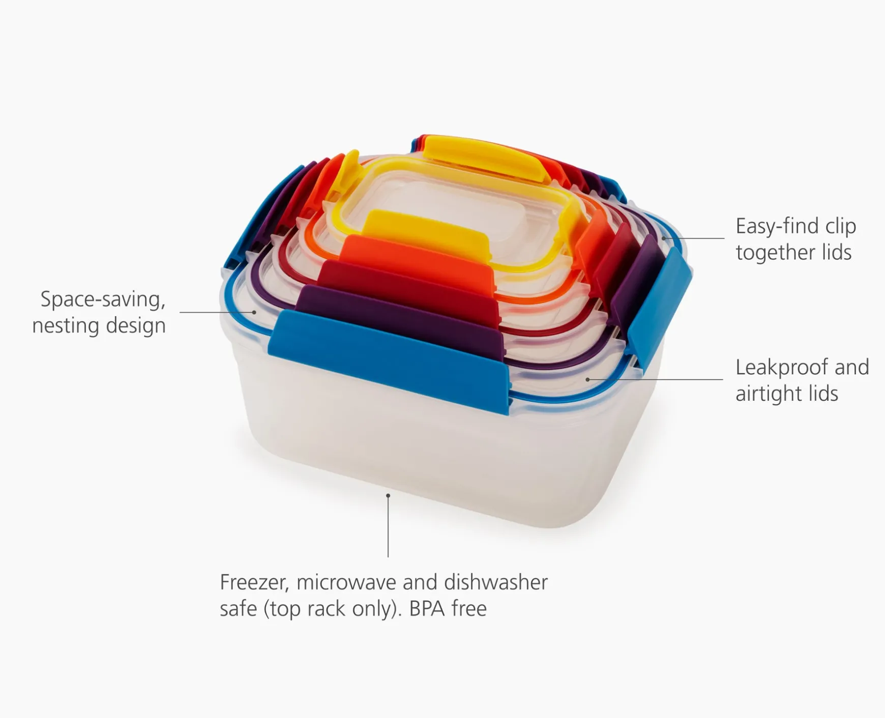 Joseph Joseph Nest™ Lock 10-piece Container Set- Lunch Boxes & Containers