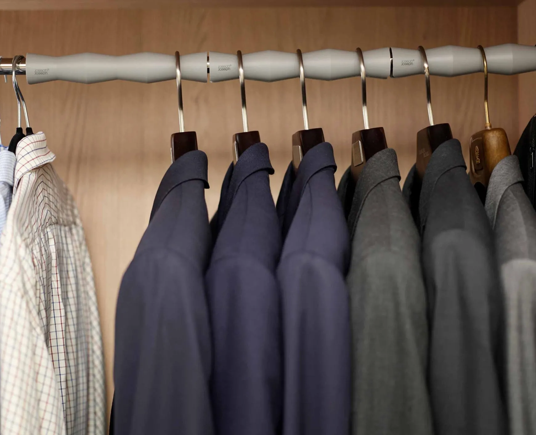 Joseph Joseph Orderly™ Set of 2 Gray Clothes Rail Large Spacer Set- Closet Organization