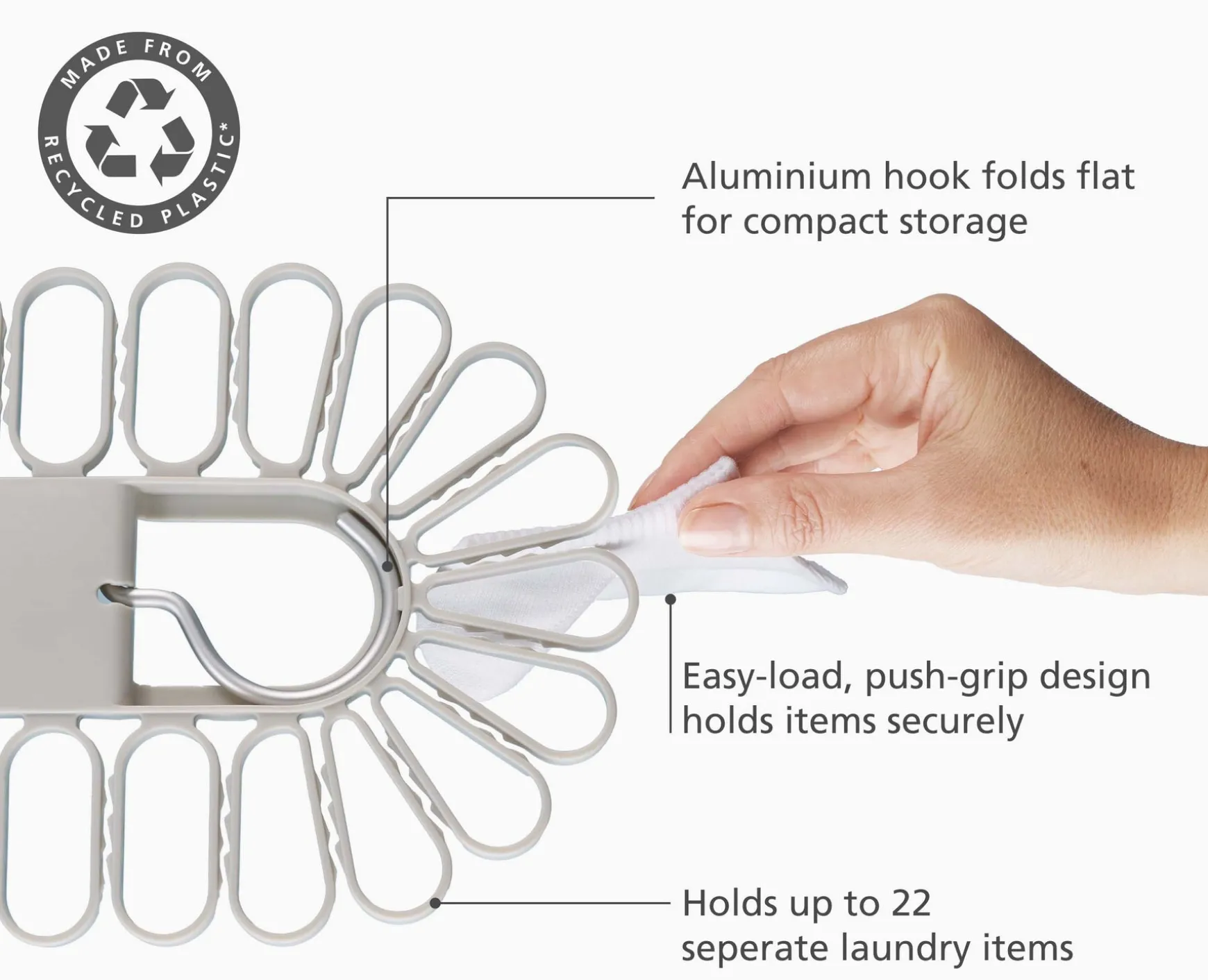 Joseph Joseph Petal™ 22-piece Quick-grip Drying Hanger- New Clothes Drying Racks