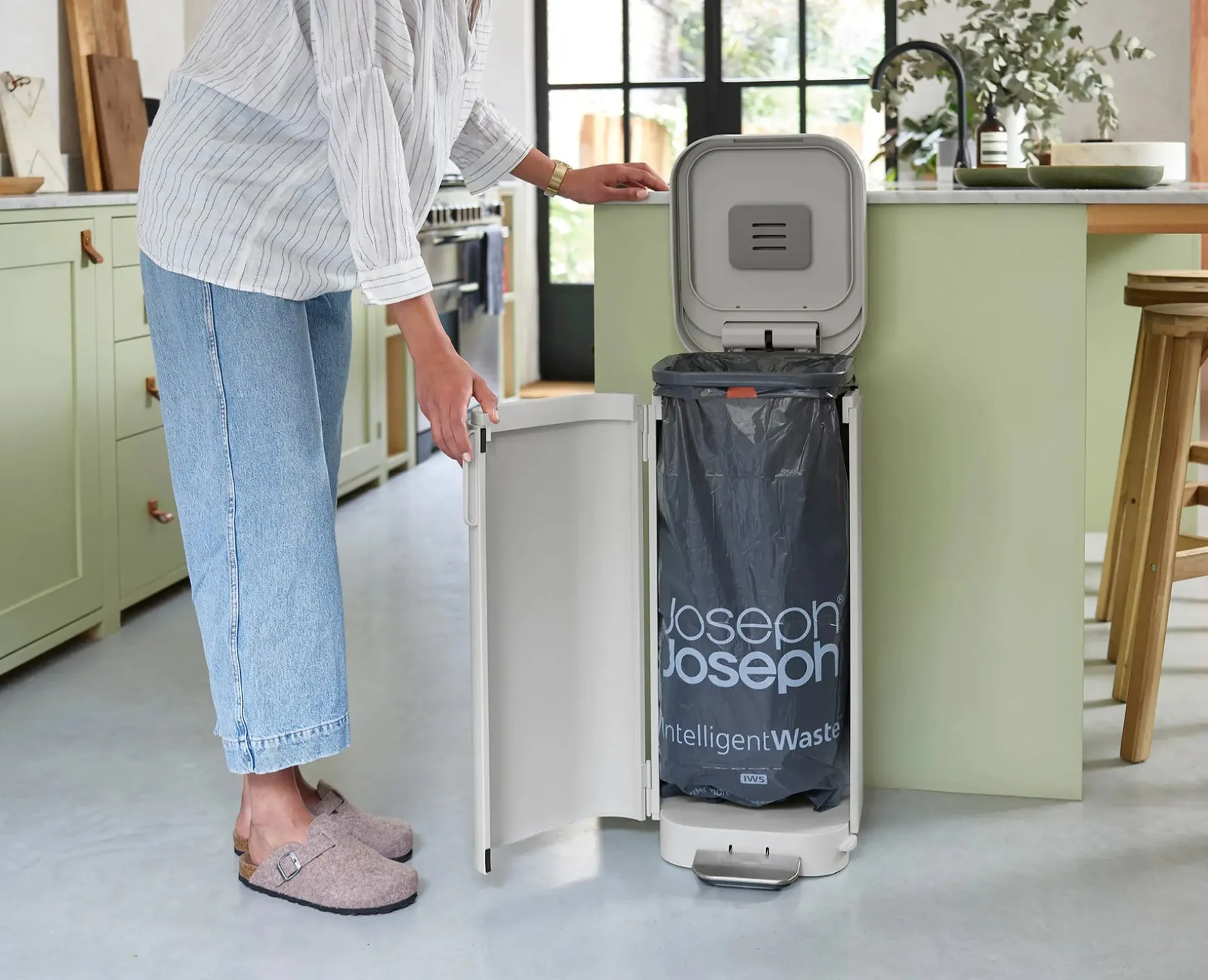 Joseph Joseph Porta™ 40L Easy-empty Step Trash Can- Trash Cans