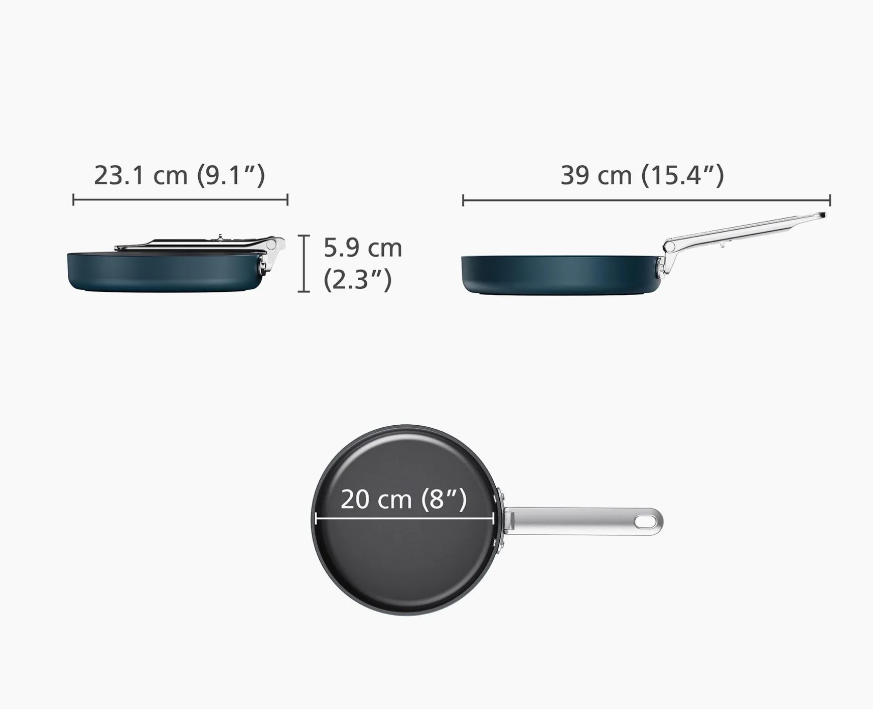 Joseph Joseph Space Folding Handle Ceramic Non-stick 8" Frying Pan- Pots & Pans