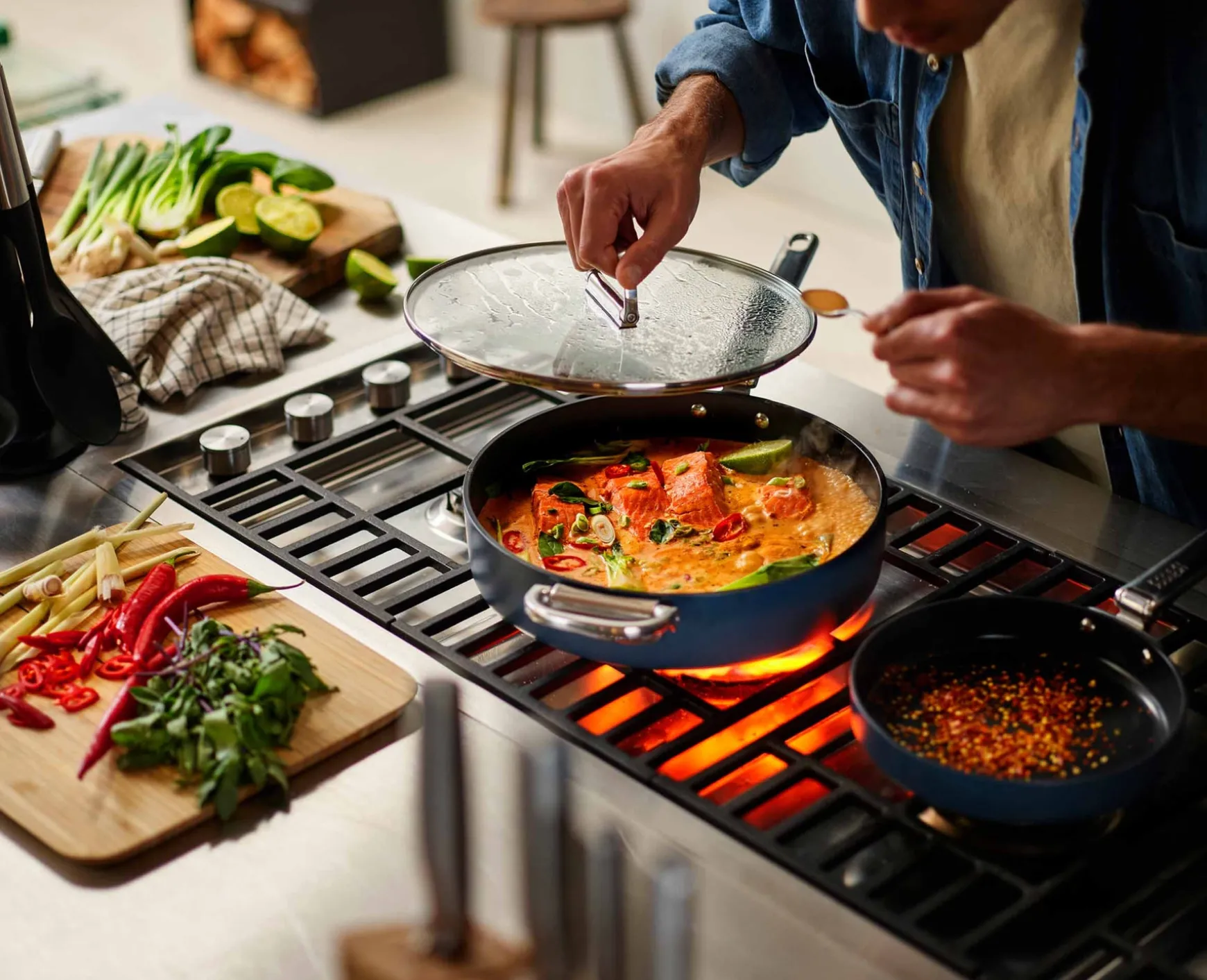 Joseph Joseph Space Folding Handle Ceramic Non-stick 3.5 Qt. Sauté Pan & Lid- Pots & Pans