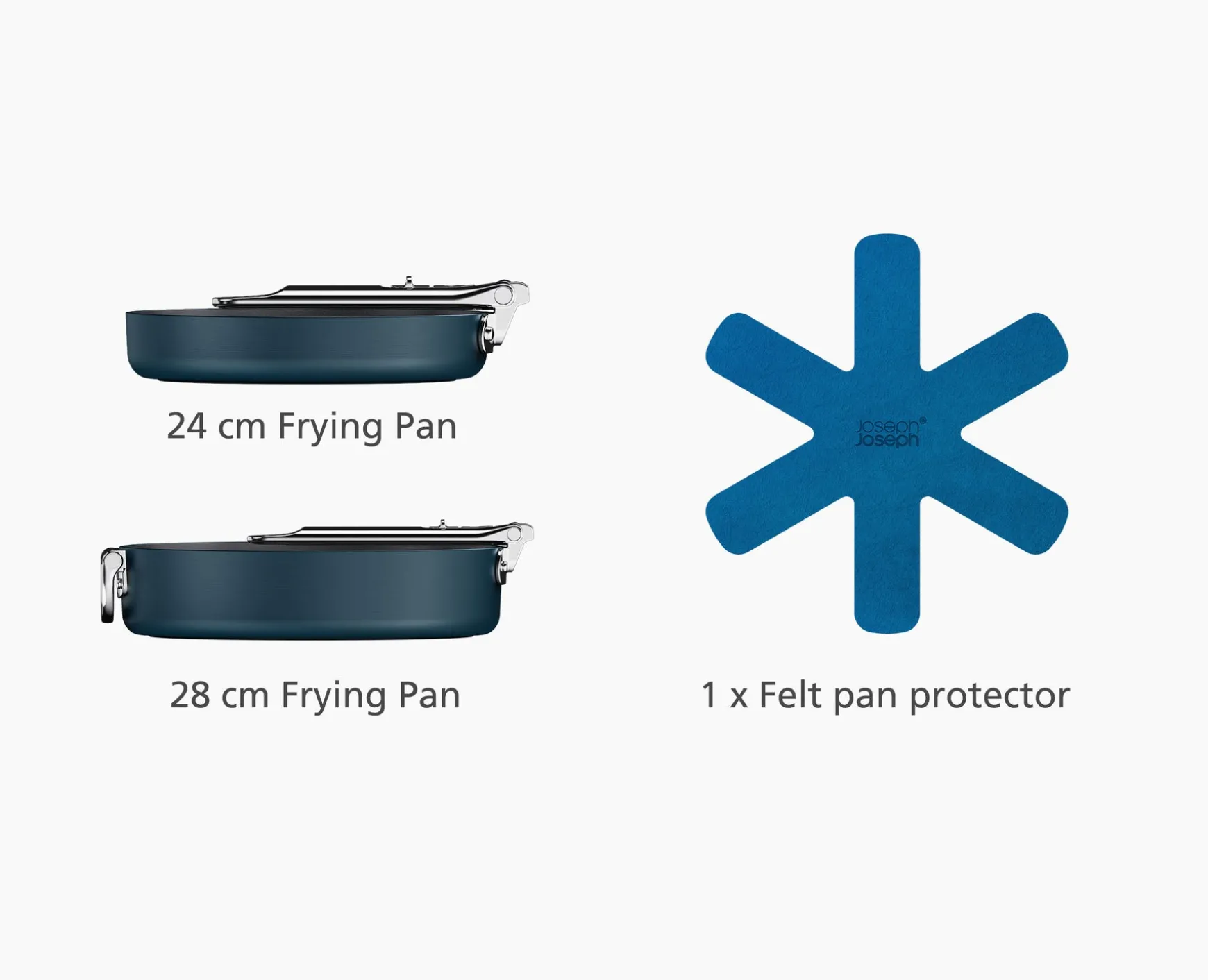 Joseph Joseph Space Folding Handle Ceramic Non-stick 2-piece Pan Set- Pots & Pans