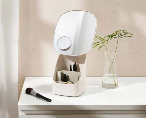 Joseph Joseph Viva Pedestal Mirror with Cosmetic Organizer- Make-Up Organizers | Make-Up Storage