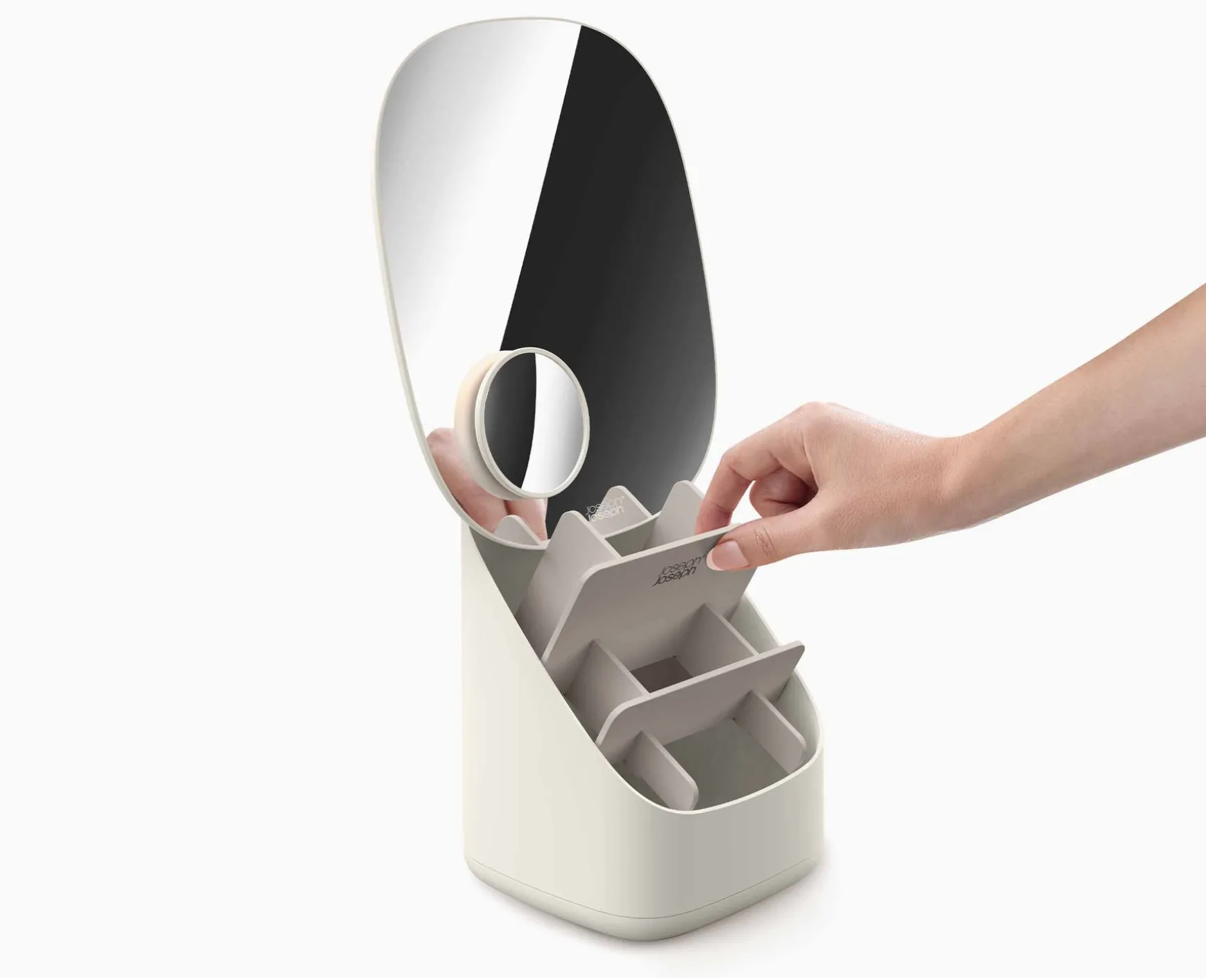 Joseph Joseph Viva Pedestal Mirror with Cosmetic Organizer- Make-Up Organizers | Make-Up Storage