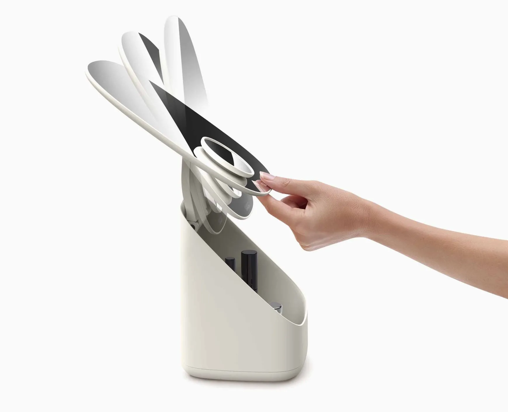 Joseph Joseph Viva Pedestal Mirror with Cosmetic Organizer- Make-Up Organizers | Make-Up Storage